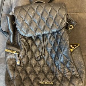 Vera Bradley Amy Backpack Black Leather
